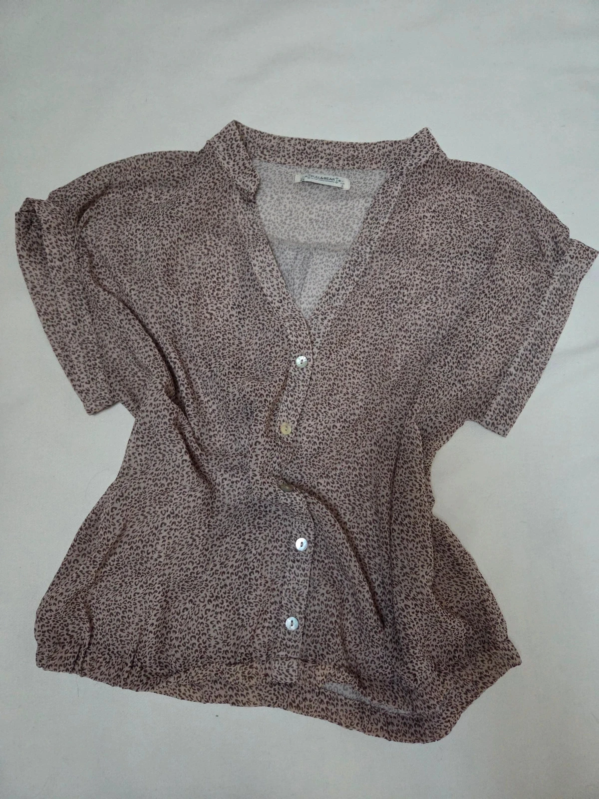 Chemisier vintage imprimé léopard – Taille S 🐆